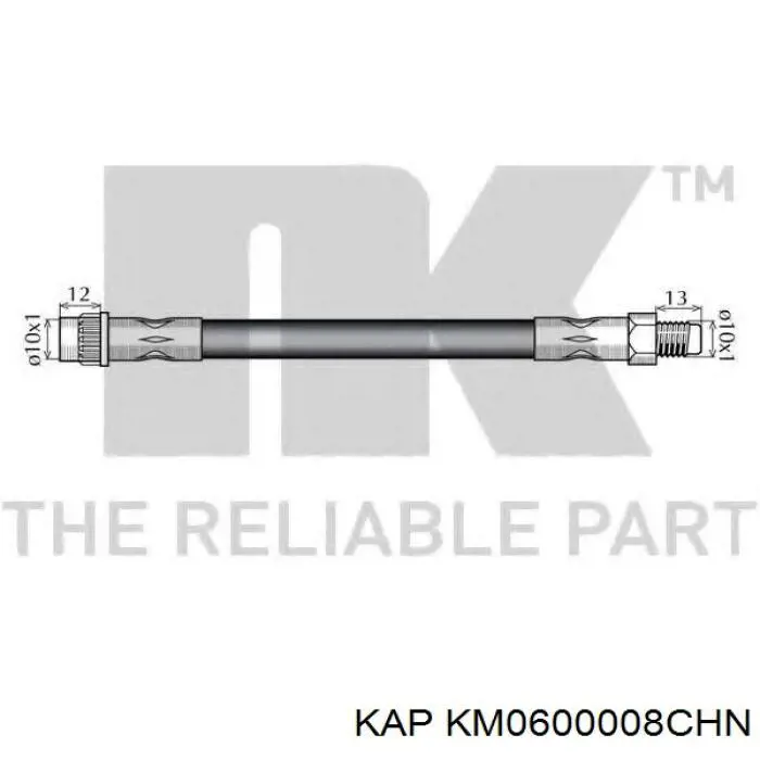KM0600008CHN KAP Шланг гальмівний передній, лівий