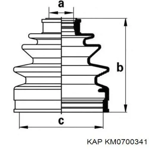 Пильник ШРУСа внутрішній KM0700341 KAP