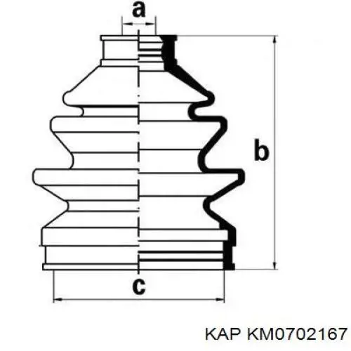Пильник шарніра кутових швидкостей зовнішній передній KAP KM0702167 ціна, від 7.50 USD