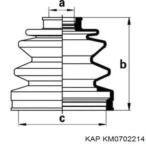 Пильник ШРКШа зовнішній, лівий KM0702214 KAP