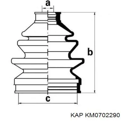 Пильник ШРУСа зовнішній, лівий KM0702290 KAP