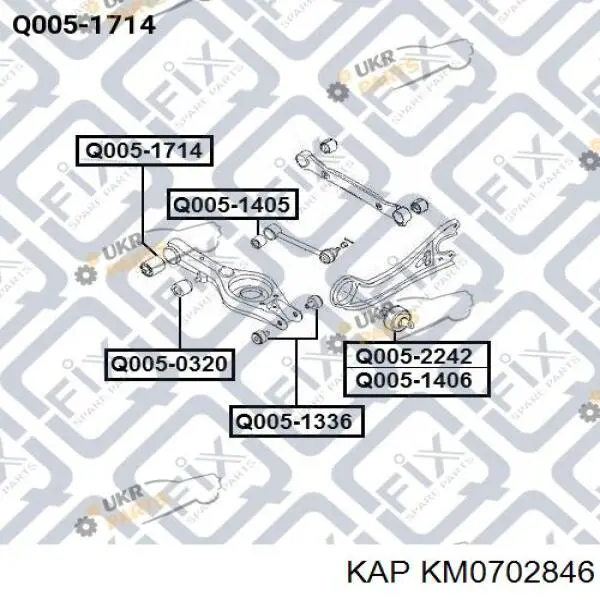 Сайлентблок заднього нижнього важеля KAP KM0702846