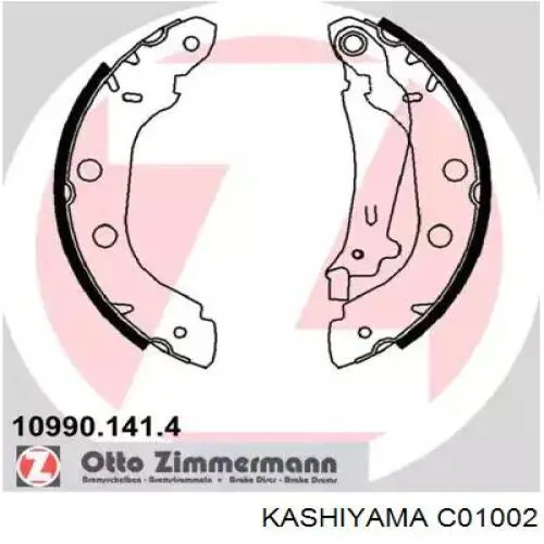 C01002 Kashiyama Колодки гальмівні задні, барабанні