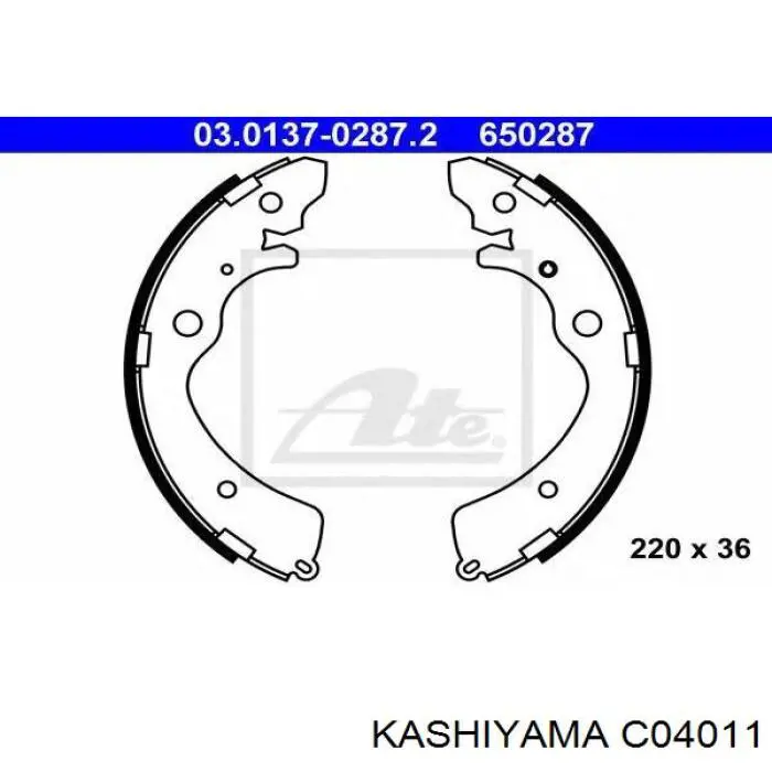 Купити C04011 Kashiyama Колодки гальмові задні, барабанні