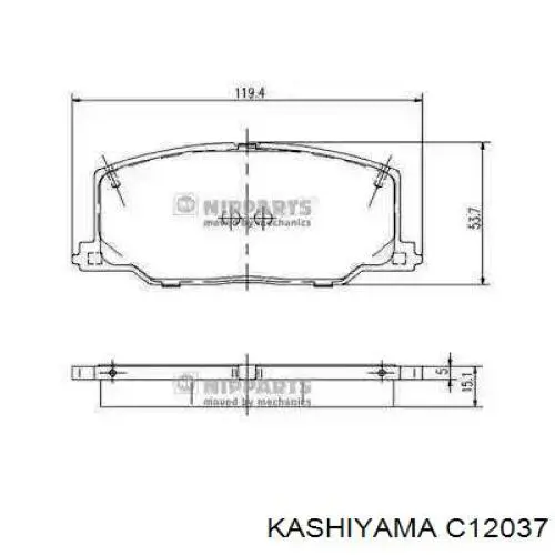 Колодки гальмівні передні, дискові C12037 Kashiyama