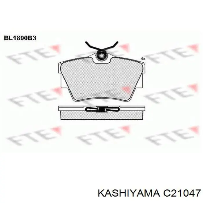 Задні гальмівні колодки C21047 Kashiyama
