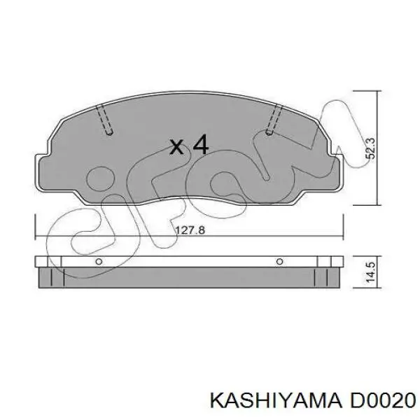 D0020 Kashiyama Передні гальмівні колодки