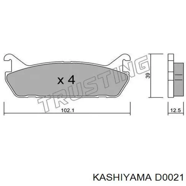 Колодки гальмові задні, дискові D0021 Kashiyama