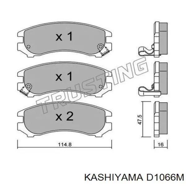 D1066M Kashiyama колодки гальмівні передні, дискові