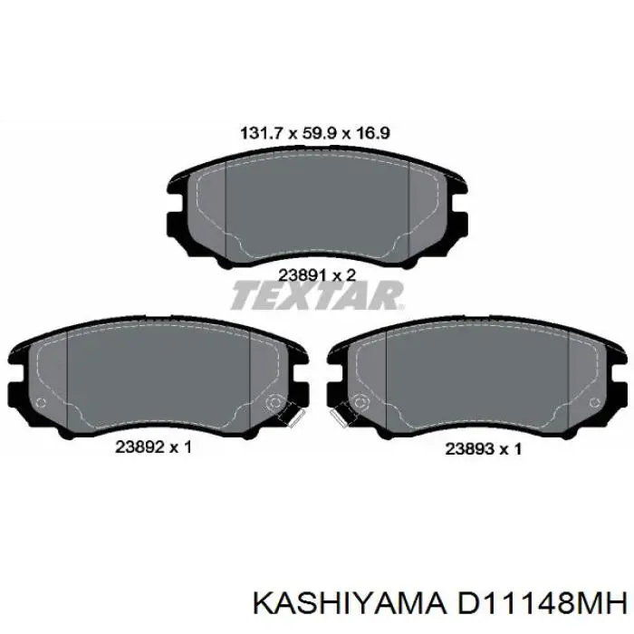D11148MH Kashiyama колодки гальмівні передні, дискові
