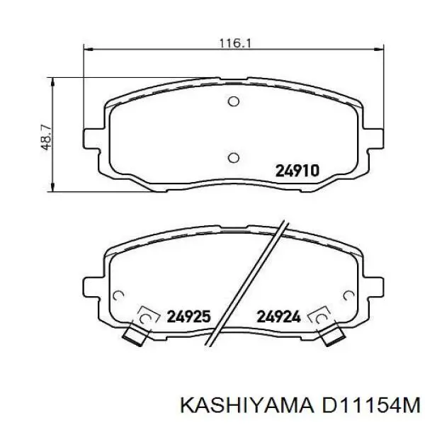 D11154M Kashiyama колодки гальмівні передні, дискові