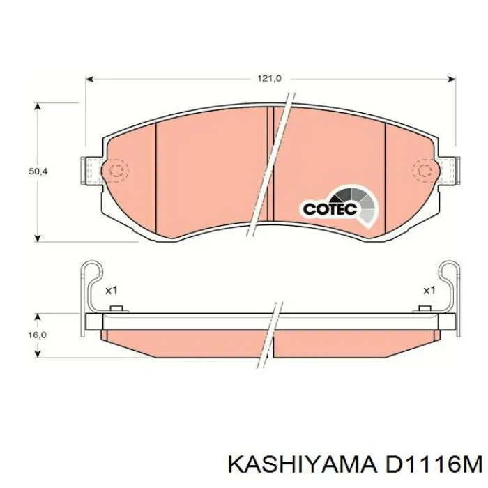 Гальмівні колодки Kashiyama D1116M ціна, від 16.38 USD