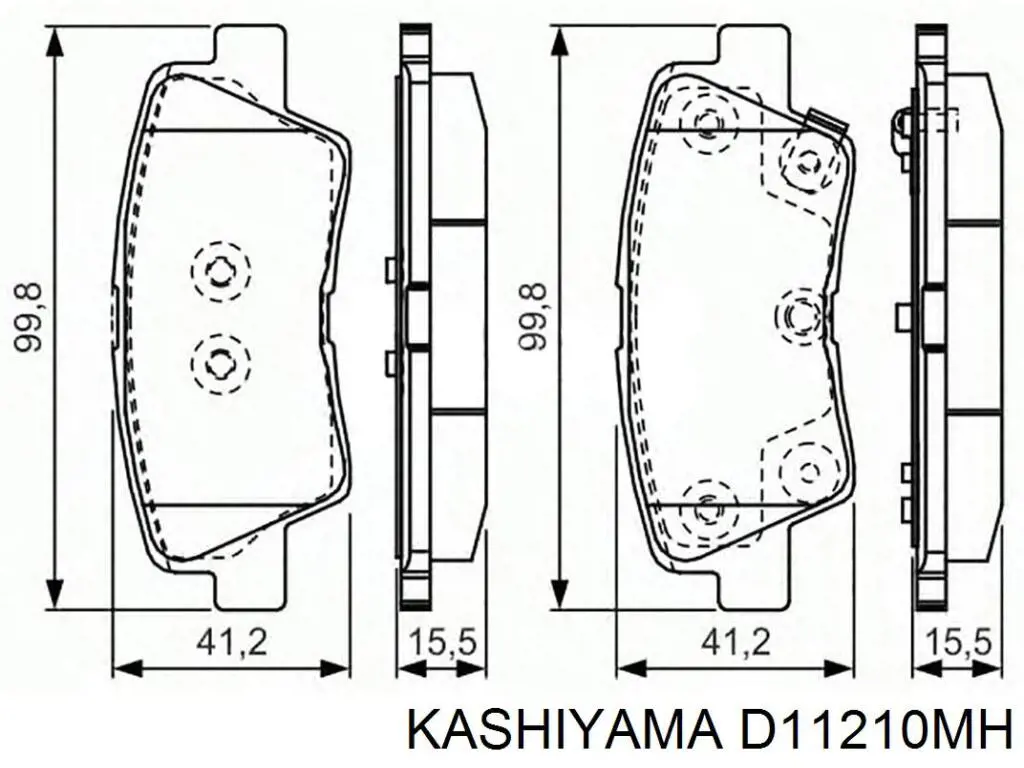Задні гальмівні колодки Kashiyama D11210MH ціна, від 19.27 USD
