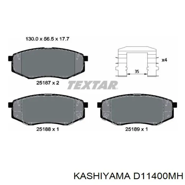 Гальмівні колодки Kashiyama D11400MH ціна, від 61.22 USD