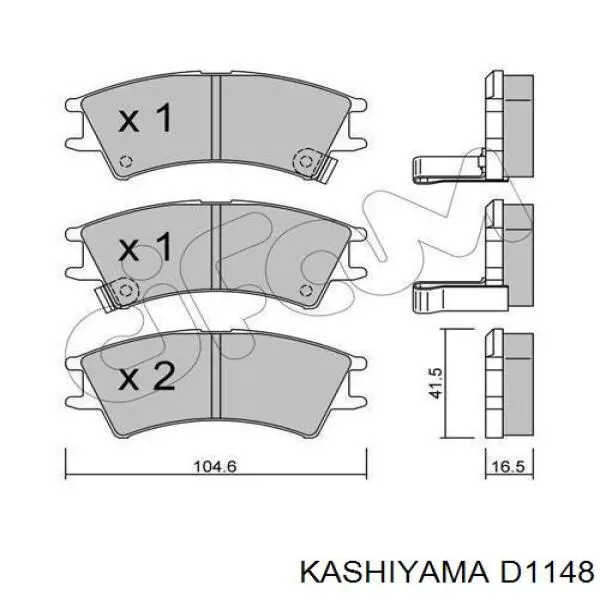 D1148 Kashiyama колодки гальмові задні, дискові