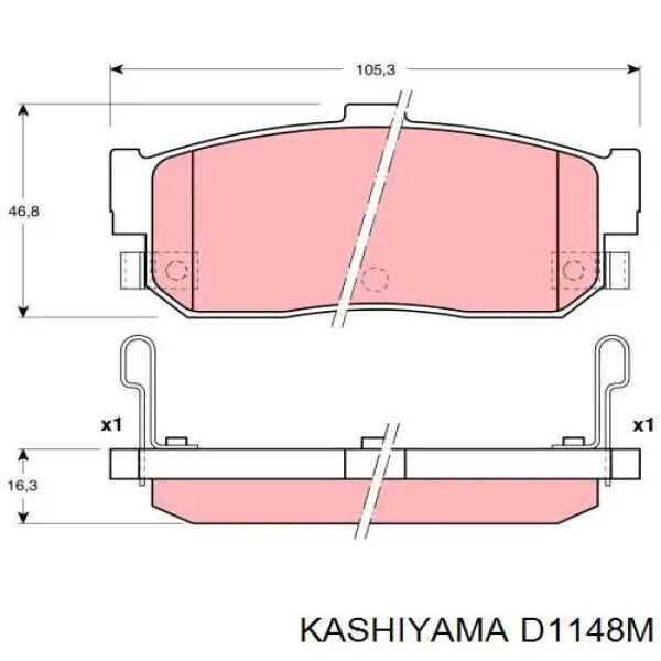 Колодки гальмові задні, дискові D1148M Kashiyama