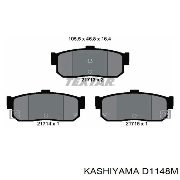 Задні гальмівні колодки Kashiyama D1148M ціна, від 13.94 USD