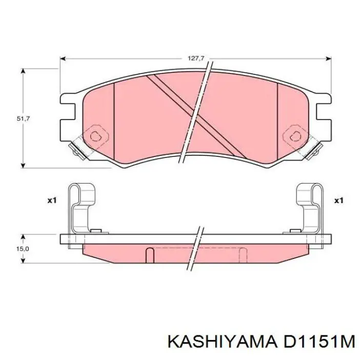 D1151M Kashiyama колодки гальмівні передні, дискові