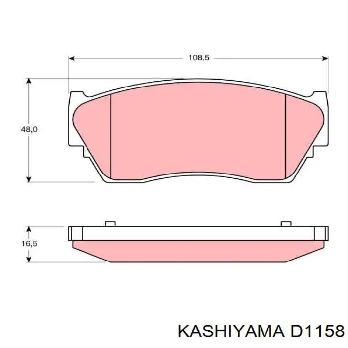 D1158 Kashiyama колодки гальмівні передні, дискові