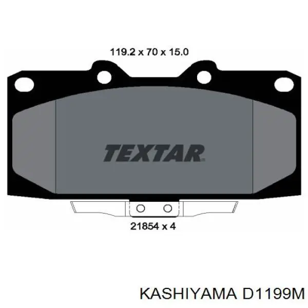 Колодки гальмівні передні, дискові D1199M Kashiyama