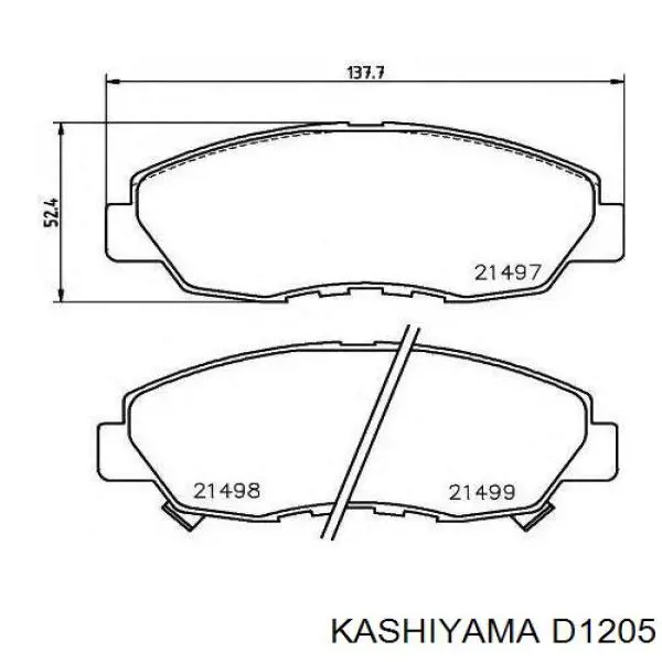 D1205 Kashiyama Колодки гальмівні задні, дискові