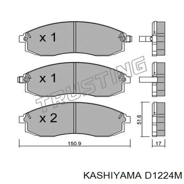 Купити D1224M Kashiyama Колодки гальмівні передні, дискові