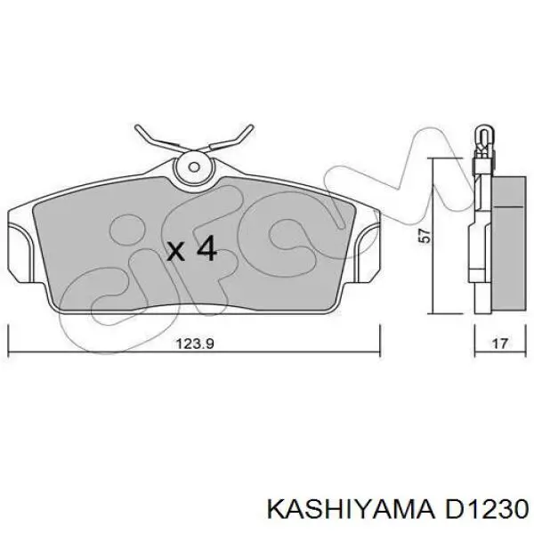 D1230 Kashiyama колодки гальмівні передні, дискові
