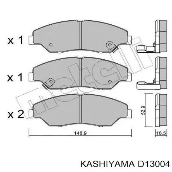 D13004 Kashiyama колодки гальмівні передні, дискові