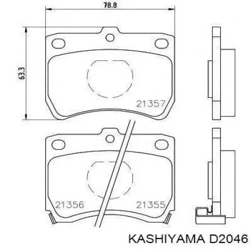 D2046 Kashiyama колодки гальмівні передні, дискові