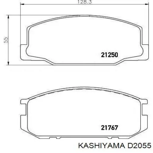 Передні тормозні колодки D2055 Kashiyama