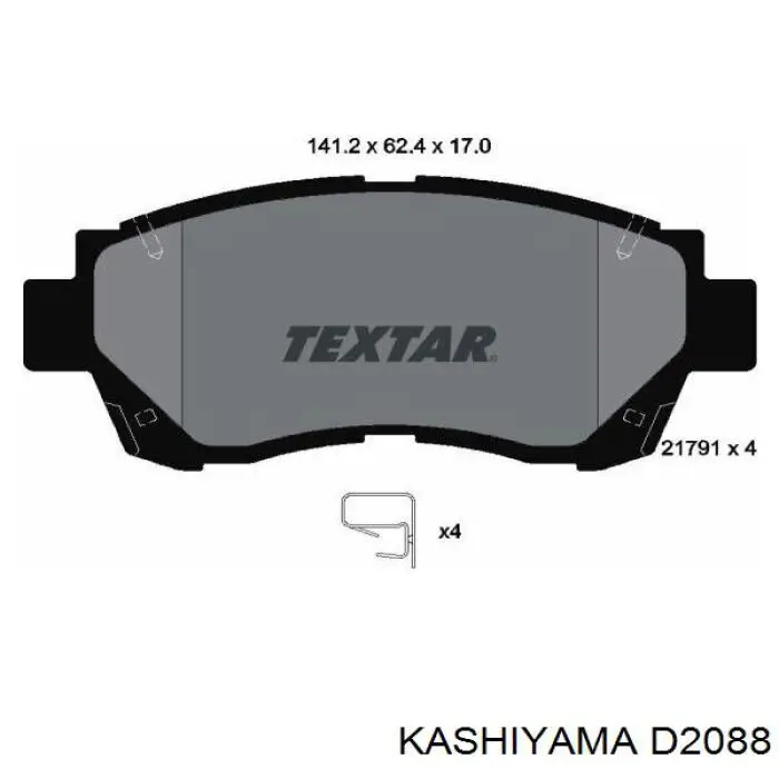 Колодки гальмівні передні, дискові D2088 Kashiyama