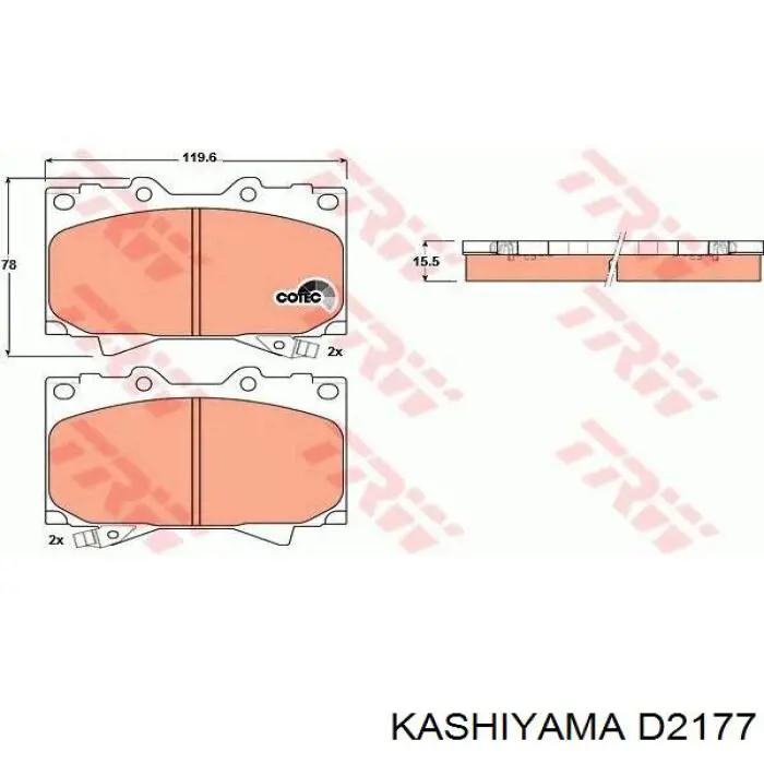 Гальмівні колодки Kashiyama D2177 ціна, від 25.34 USD