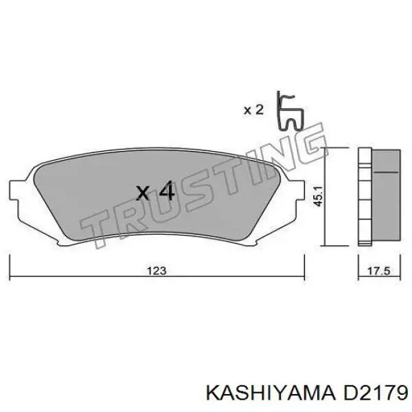 D2179 Kashiyama Колодки гальмівні задні, дискові