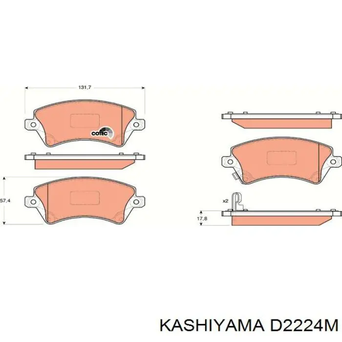 Передні тормозні колодки D2224M Kashiyama