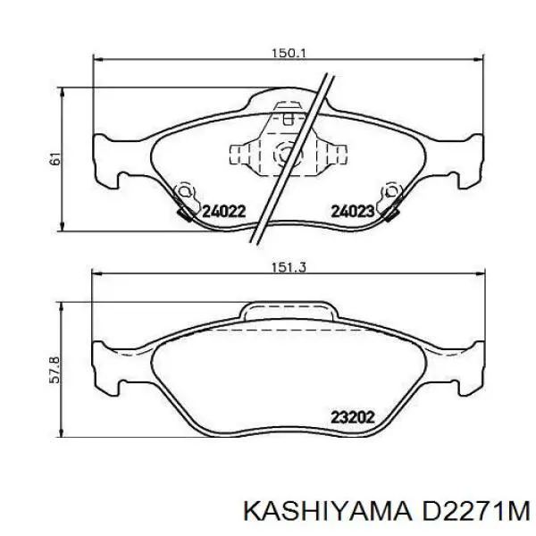 D2271M Kashiyama Передні гальмівні колодки