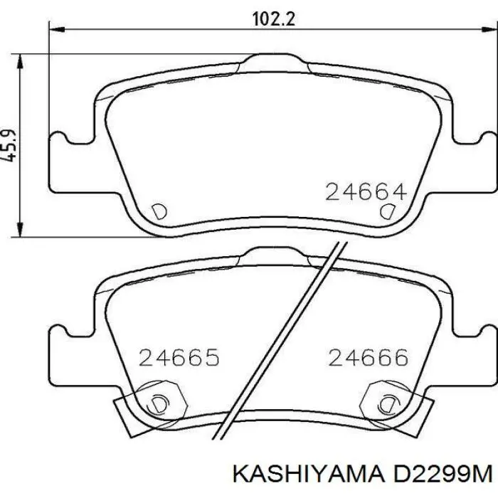 D2299M Kashiyama колодки гальмові задні, дискові