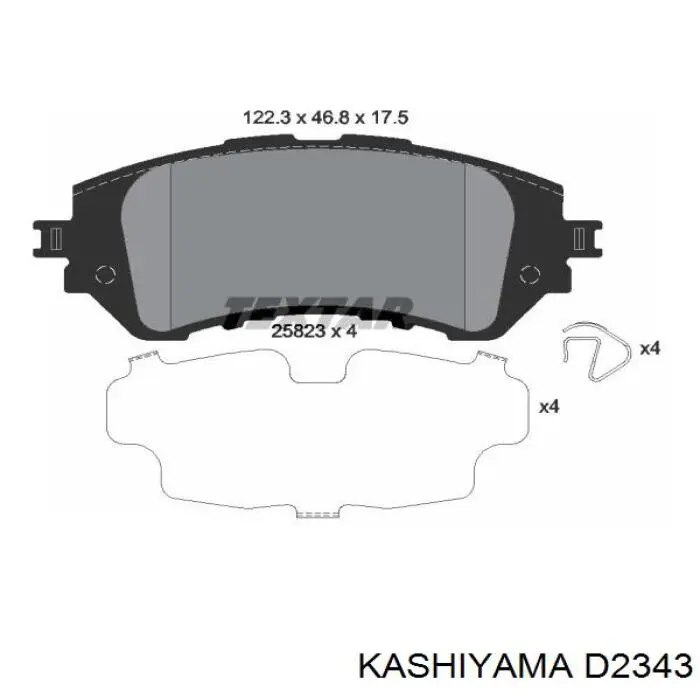 D2343 Kashiyama колодки гальмівні передні, дискові