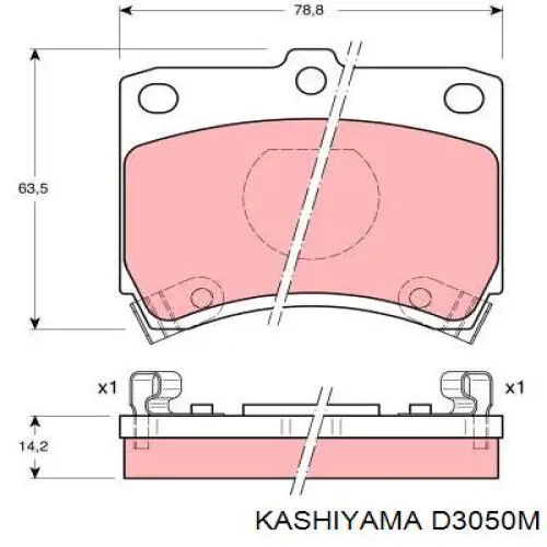 D3050M Kashiyama колодки гальмівні передні, дискові