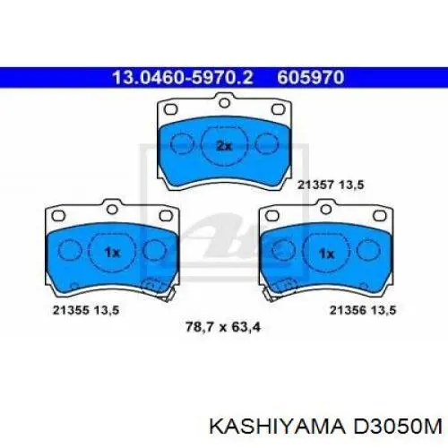 Гальмівні колодки Kashiyama D3050M ціна, від 13.07 USD