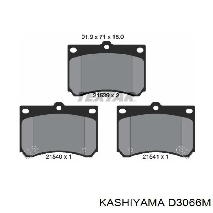 D3066M Kashiyama колодки гальмівні передні, дискові