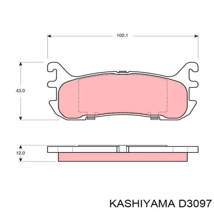 D3097 Kashiyama Колодки гальмівні задні, дискові