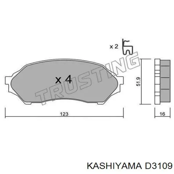 Гальмівні колодки Kashiyama D3109 ціна, від 13.94 USD