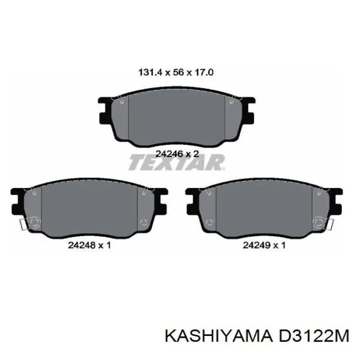 D3122M Kashiyama колодки гальмівні передні, дискові