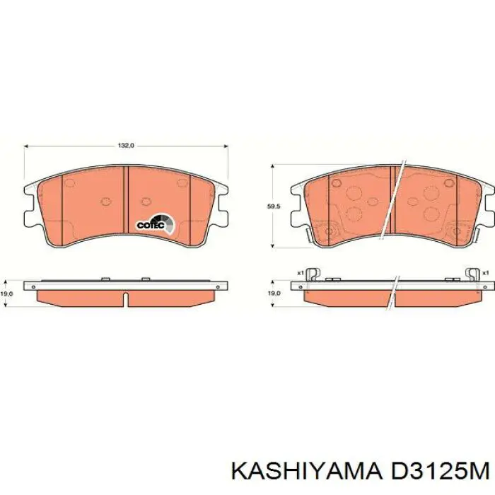 Гальмівні колодки Kashiyama D3125M ціна, від 24.84 USD