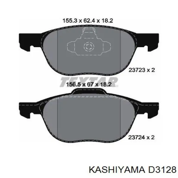 D3128 Kashiyama колодки гальмівні передні, дискові