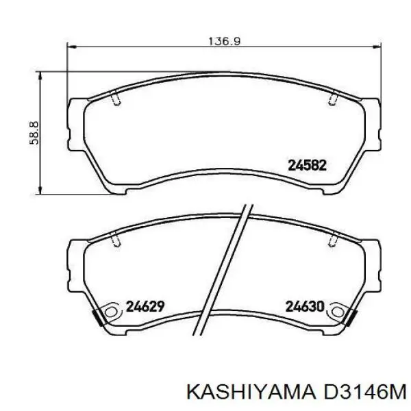 Передні тормозні колодки D3146M Kashiyama