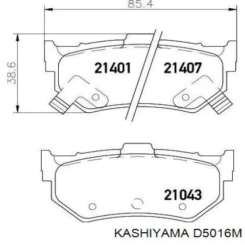 D5016M Kashiyama колодки гальмові задні, дискові