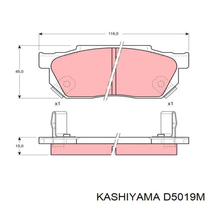 Гальмівні колодки Kashiyama D5019M ціна, від 12.97 USD