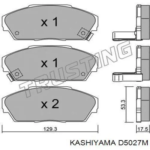D5027M Kashiyama колодки гальмівні передні, дискові