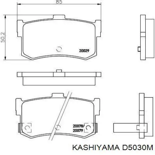 D5030M Kashiyama Колодки гальмівні задні, дискові